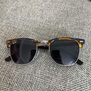 Rayban Clubmaster Sunglasses with Tortoise Frame